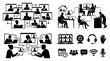 © Muhammad - Remote Work and Video Conferencing Icons and Silhouettes.