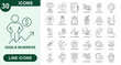 © xirazend - Goals Business, Outline Vector Icons. Editable Stroke Icons Set. achievement, problem solving, action plan, investment, badge medal, focus, creativity, okr objectives, performance, team goal and more.