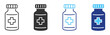 © TanyaK - Medicine bottle with medical cross line icon on transparent background