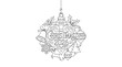 © Joyo - One Continuous Line Drawing of Christmas 2026 Bauble with Festive Elements