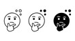 © maiful - Thinking Face Emoji Icons, Question Mark Emoticons, Doubtful Expression Vector Set