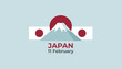 © Maria - National foundation day of japan on february 11 celebrates the country with mount fuji and national flag colors in a minimalist design.