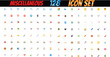 © MOST MONIKA AKTHER - 128 Miscellaneous Icons Set – Modern Flat Universal Vector Icon Collection for UI, Apps, Web and Graphic Design