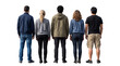 © Kim shanzay  - Group of Diverse People Standing from Back Isolated on White Background
