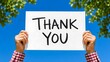 © Kathy Mathews - Thank you message held by hands expressing appreciation gratitude support kindness and positive communication