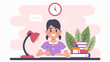 © Akatheone12 - Girl Studying doing homework vector illustration