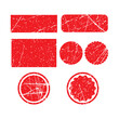© Sopnil - Red grunge rubber stamp shapes in various styles Vector