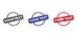 © Sopnil - Set of three grunge rubber stamps with customizable text Vector