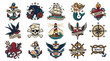 © Hadi - Nautical Tattoo Flash Art Collection: Anchors, Mermaids, Ships, Skulls, and More