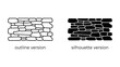 © Tareq - Stone Wall Texture: Two versions of a stone wall, one in outline and one in silhouette, offering a graphic representation of texture and construction.