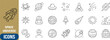 © Mamun - Space universe exploration line icons. rocket icon set, planet icon set, astronaut icon set