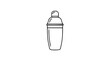 © Sana - Hand-drawn cocktail shaker vector icon illustration - clean minimalist bartender tool, scalable outline design perfect for bars, restaurants, menus, and beverage-related graphic projects