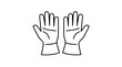 © NarayanChandra - Minimalist vector icon of protective gloves pair, clean line art illustration for hygiene safety medical food service healthcare, scalable outline design for applications and websites