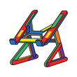 © Jajang - Colorful foldable laptop stand for desk workspace organization isolated