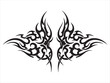 © Mr Vector Express - Symmetrical black tribal tattoo graphic design element isolated on a white background.