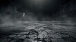 © Jamina - A dark and moody halloween background featuring a cracked stone floor with mysterious fog and soft lighting perfect for horror themed graphic design and projects