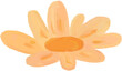 © DottoroStudio - Light orange daisy flower viewed from the side with crayon oil pastel texture on a transparent background.