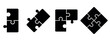 © Habib - Puzzle piece icon set, jigsaw connection and teamwork solution symbols