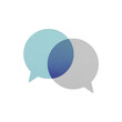 © Eunush - Two overlapping speech bubbles representing communication and connection