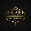 © Momo studio - Luxury Golden Monogram Emblem with Vintage Ornamental Frame Vector Logo Template