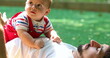 © Marco - Candid casual father and baby son interaction relationship lifting child hugging