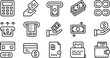 © md - Collection of financial transaction and banking icons on transparent background