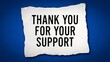 © MSTSHAMALA - Torn paper note with handwritten text against a solid blue background gratitude message acknowledgement appreciation