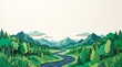 © Shousei - 森と川のペーパーカット夏背景