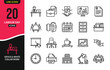© Abdullah - Set of twenty hand drawn office and business icons perfect for celebrating labour day and professional work themes