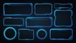© PAVEL - PNG image of Set of sleek, futuristic, empty GUI elements with blue glowing borders, perfect for modern tech display on transparent background.