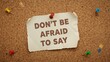 © Lasvu - DON'T BE AFRAID TO SAY