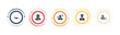 © IconArt - filled professions icons set - archeologist, racer, singer, captain. editable vector for web and mobile ui