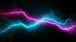 © Ilmi - Turquoise and Pink Lightning Strikes Collide in Dark Background with Streams of Energy Creating Stunning Visual Effects