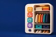 © Leo Rohmann - Organized wardrobe closet with colorful clothes and smart storage on blue background