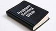 © photo for everything - Black book with 'Problem Solving Bible' text, symbolizing guidance, solutions, and knowledge for challenging situations on a white surface