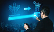 © InfiniteFlow - Human Decision Making Versus AI Decision Making with Visual Representations, Illustrating Contrast in Technology and Human Intuition for Stock Photo Use. Liminal.