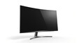 © Muhammad - Curved black monitor screen isolated on white background for design with displays curved digitalization entertainment computerized electronics information technology