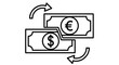 © Dieke - Currency Exchange Illustration with Money Bills and Coins in Motion.