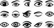 © SANZIDA - Set of human eye illustrations in various expressions and styles with illustration