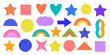 © Rathindranath - Geometric and organic shapes collection colorful vector illustration on white background