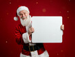 © MSTKOHINUR - Santa claus wearing his traditional red velvet suit and white beard holding a large blank ad social media download thambnail poster web template event festival 2026 2027 2028