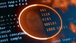 © Sulastri - Digital fingerprint scan within binary code on a dark, glowing screen