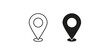 © huzaifa - Set of two location pin icons with outline and solid styles isolated on a transparent background for digital map navigation and geo tagging usage