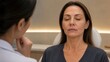 © Daniel - Thread Lift Mapping Full Face Lifting Arrow Lines on Mature Woman Forehead Cheeks Jaw and Neck During Doctor Consultation in Luxury Aesthetic Clinic