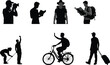 © MostRohida - Collection of silhouettes of people engaged in various activities like photography and travel Keywords: silhouette, people, man, woman
