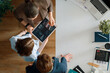 © Konstantin Yuganov - Team Collaboration Analyzing Digital Data on Tablet in Modern Office