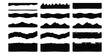 © md - Set of black torn paper edges and ripped paper borders with various rough textures