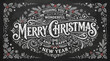 © Ivan - Chalkboard style Merry Christmas and Happy New Year typography design.