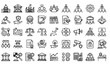 © Asraful - Government Administration and Leadership Linear Icon Collection Vector Set for Professional Design