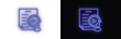 © Moynul Haque - Set of neon icons featuring a document with a play button circular arrow and user profile icon representing online learning video resume tutorial history and virtual course